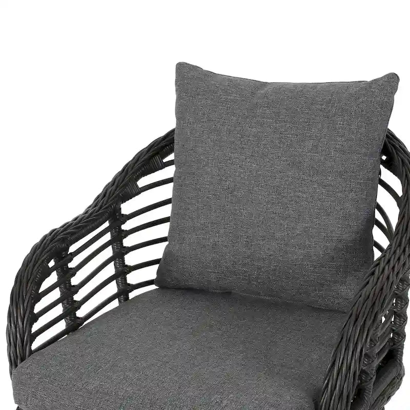Chadbourne moderne boho-binnenloungeset van wicker met bijzettafel, van Christopher Knight Home