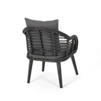 Chadbourne moderne boho-binnenloungeset van wicker met bijzettafel, van Christopher Knight Home