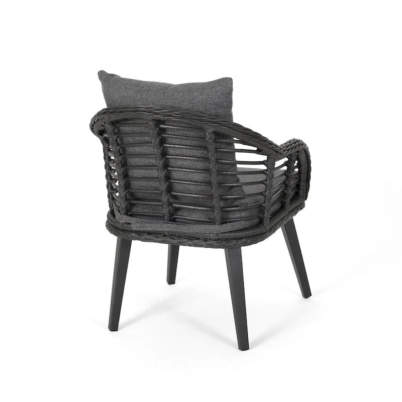 Chadbourne moderne boho-binnenloungeset van wicker met bijzettafel, van Christopher Knight Home