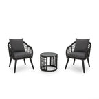 Chadbourne moderne boho-binnenloungeset van wicker met bijzettafel, van Christopher Knight Home