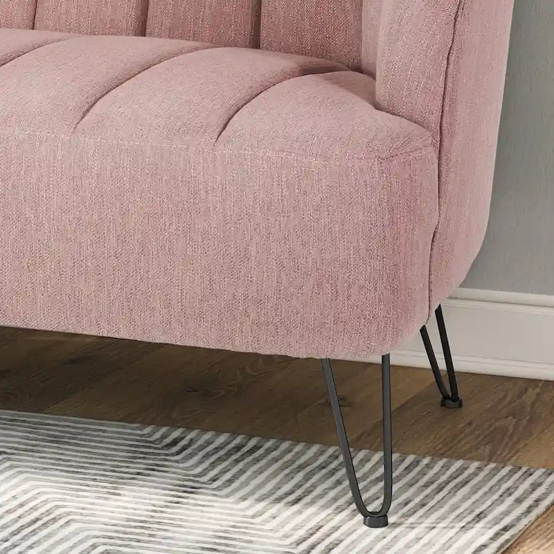 Causeuse moderne Lupine en tissu avec pieds en épingle à cheveux, par Christopher Knight Home