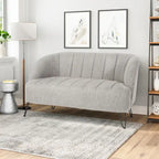 Causeuse moderne Lupine en tissu avec pieds en épingle à cheveux, par Christopher Knight Home