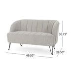 Causeuse moderne Lupine en tissu avec pieds en épingle à cheveux, par Christopher Knight Home