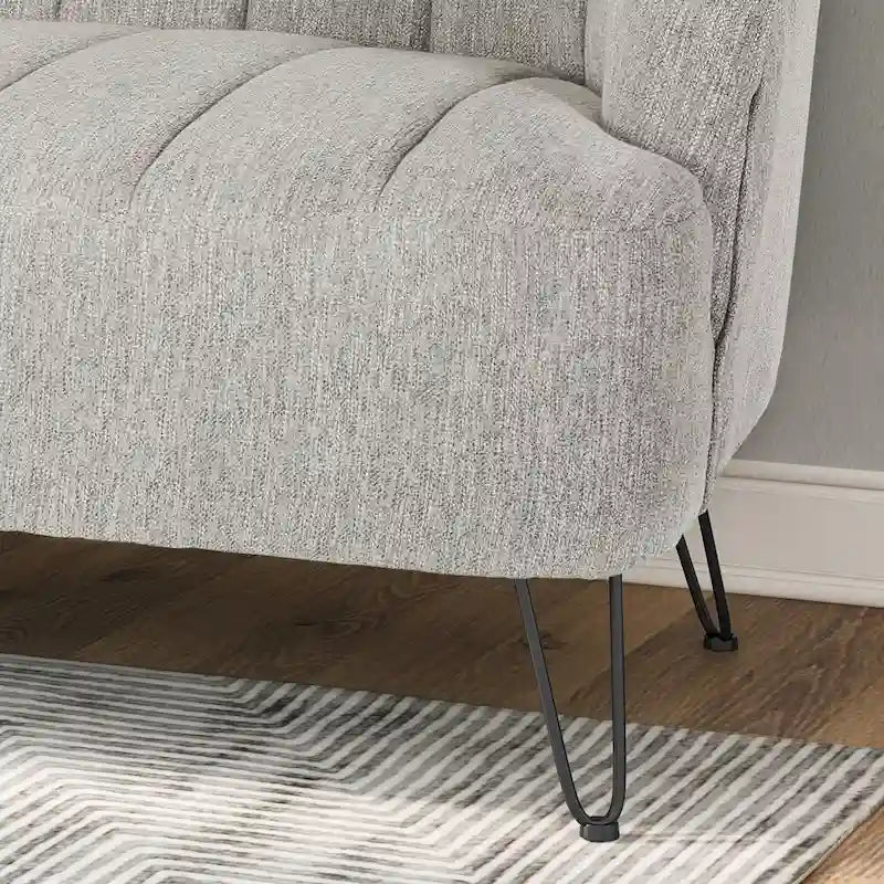 Causeuse moderne Lupine en tissu avec pieds en épingle à cheveux, par Christopher Knight Home