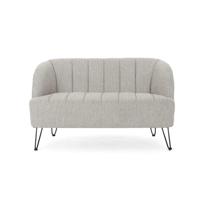 Causeuse moderne Lupine en tissu avec pieds en épingle à cheveux, par Christopher Knight Home