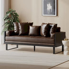 Gilmans oversized loveseat met bekleding van kunstleer en sierkussens, van Christopher Knight Home