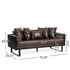 Gilmans oversized loveseat met bekleding van kunstleer en sierkussens, van Christopher Knight Home