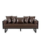 Gilmans oversized loveseat met bekleding van kunstleer en sierkussens, van Christopher Knight Home