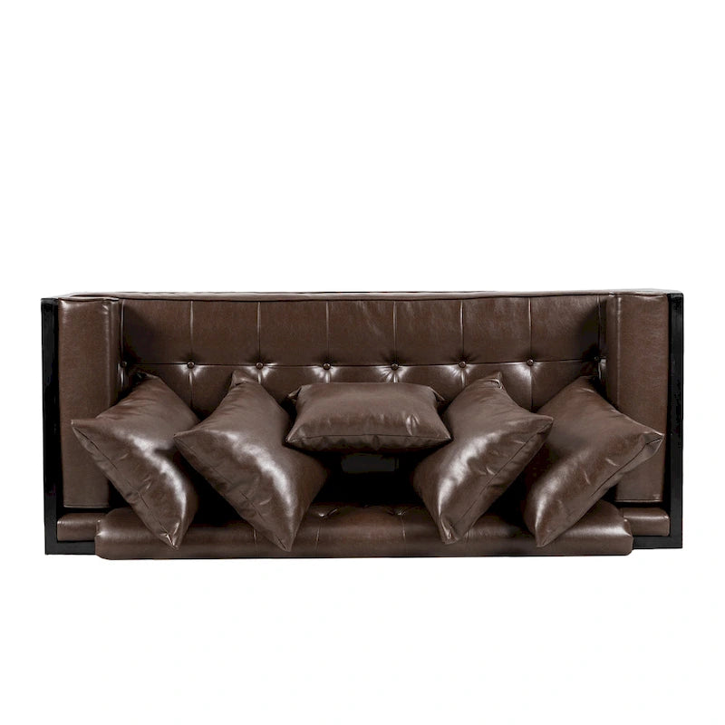 Gilmans oversized loveseat met bekleding van kunstleer en sierkussens, van Christopher Knight Home