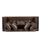 Gilmans oversized loveseat met bekleding van kunstleer en sierkussens, van Christopher Knight Home