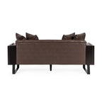 Gilmans oversized loveseat met bekleding van kunstleer en sierkussens, van Christopher Knight Home