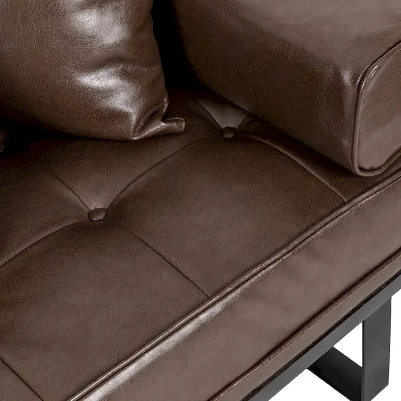 Gilmans oversized loveseat met bekleding van kunstleer en sierkussens, van Christopher Knight Home