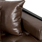 Gilmans oversized loveseat met bekleding van kunstleer en sierkussens, van Christopher Knight Home