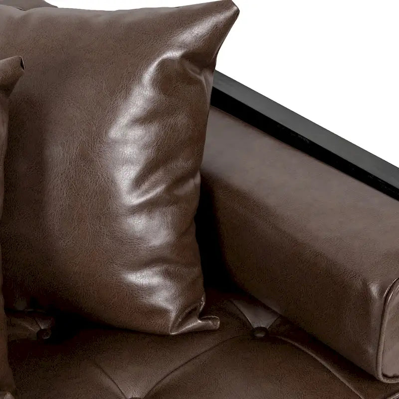 Gilmans oversized loveseat met bekleding van kunstleer en sierkussens, van Christopher Knight Home