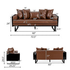 Gilmans oversized loveseat met bekleding van kunstleer en sierkussens, van Christopher Knight Home