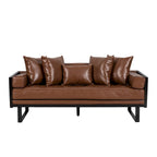 Gilmans oversized loveseat met bekleding van kunstleer en sierkussens, van Christopher Knight Home