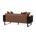 Gilmans oversized loveseat met bekleding van kunstleer en sierkussens, van Christopher Knight Home