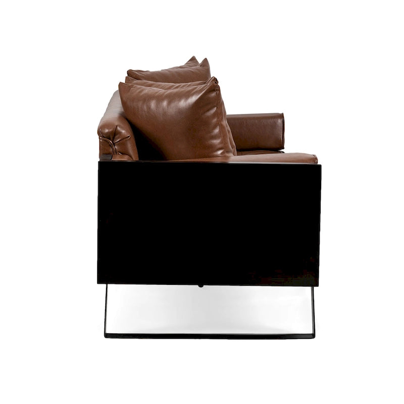 Gilmans oversized loveseat met bekleding van kunstleer en sierkussens, van Christopher Knight Home