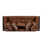 Gilmans oversized loveseat met bekleding van kunstleer en sierkussens, van Christopher Knight Home