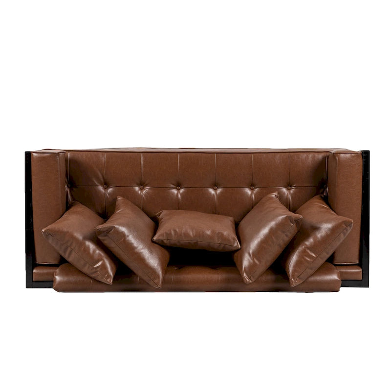 Gilmans oversized loveseat met bekleding van kunstleer en sierkussens, van Christopher Knight Home