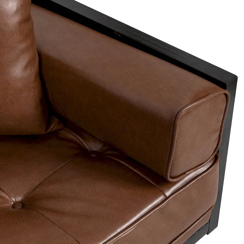 Gilmans oversized loveseat met bekleding van kunstleer en sierkussens, van Christopher Knight Home