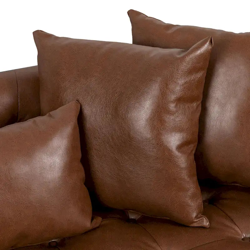 Gilmans oversized loveseat met bekleding van kunstleer en sierkussens, van Christopher Knight Home