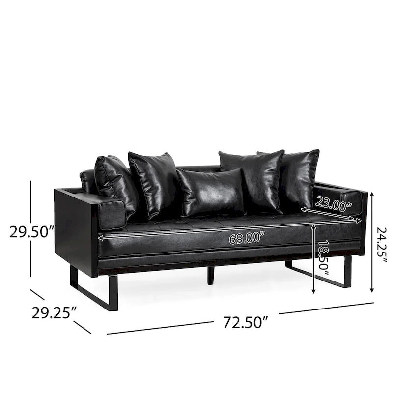 Gilmans oversized loveseat met bekleding van kunstleer en sierkussens, van Christopher Knight Home