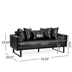Gilmans oversized loveseat met bekleding van kunstleer en sierkussens, van Christopher Knight Home