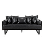 Gilmans oversized loveseat met bekleding van kunstleer en sierkussens, van Christopher Knight Home