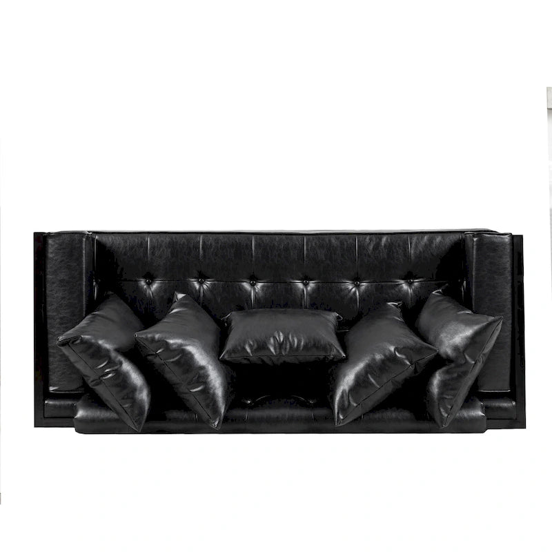 Gilmans oversized loveseat met bekleding van kunstleer en sierkussens, van Christopher Knight Home