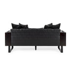 Gilmans oversized loveseat met bekleding van kunstleer en sierkussens, van Christopher Knight Home