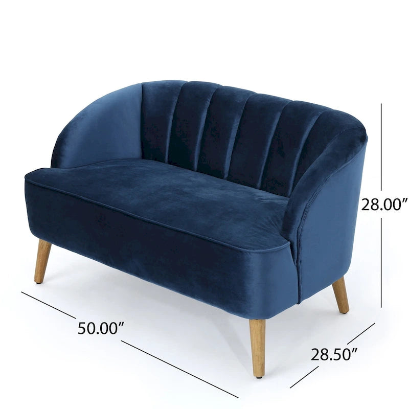 Sofá loveseat de terciopelo retro moderno Amaia de Christopher Knight Home
