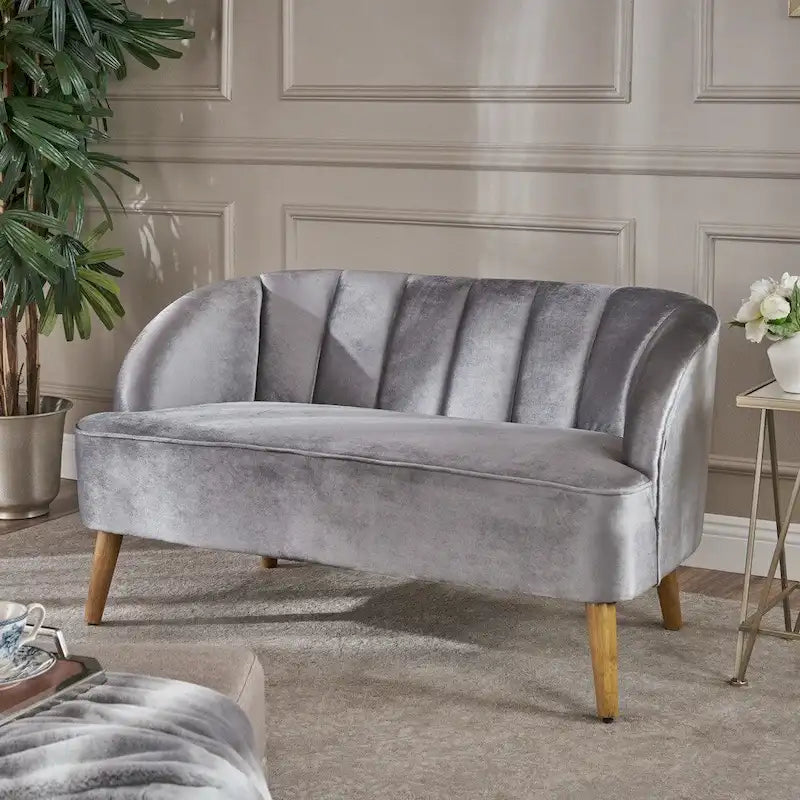 Sofá loveseat de terciopelo retro moderno Amaia de Christopher Knight Home