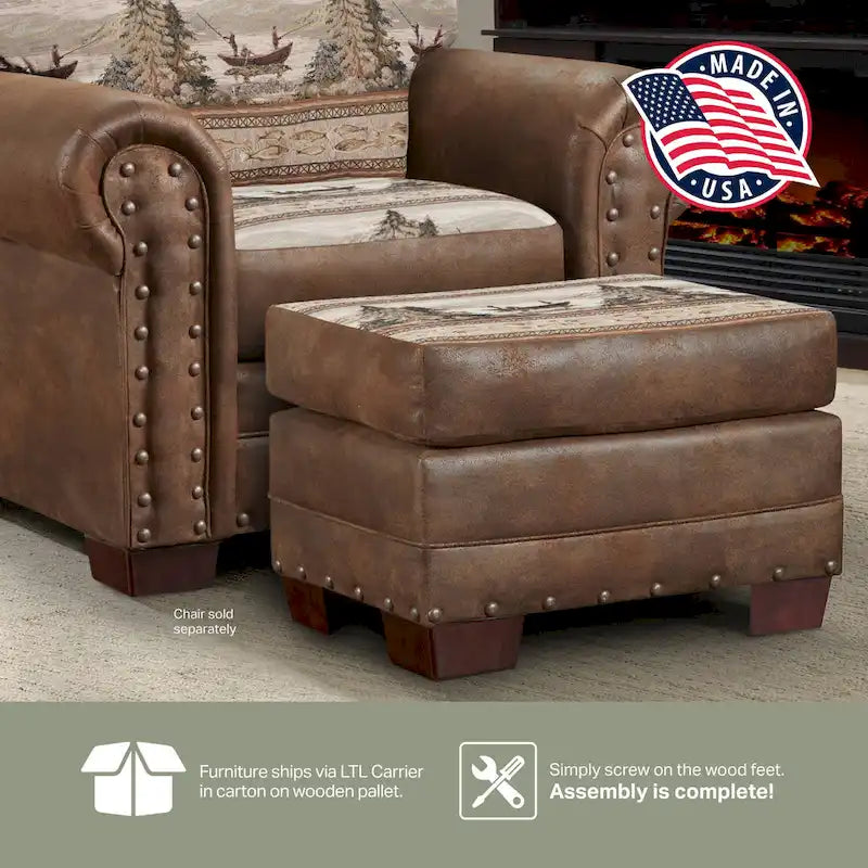 Alpine Cabin Lodge 4-teiliges Schlafsofa-Wohnzimmer-Set
