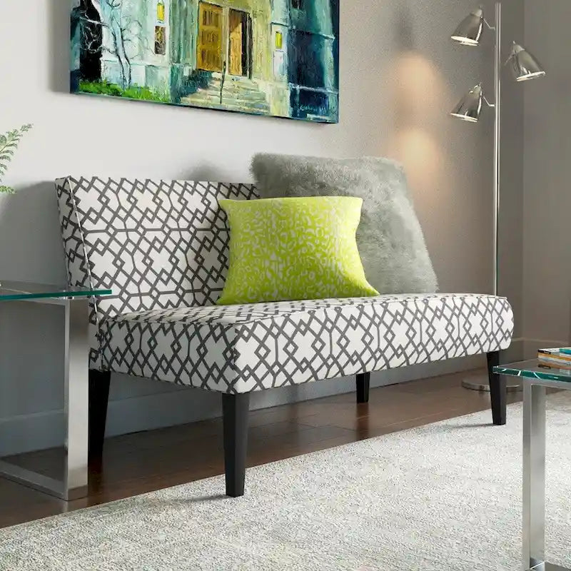 Divanetto a 2 posti in tessuto con motivo geometrico Morton di Christopher Knight Home