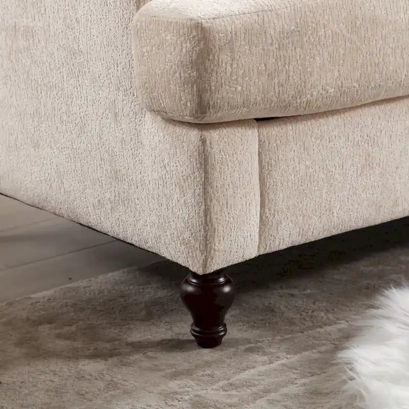 Nowoczesna sofa dwuosobowa z tkaniny szenilowej – 62.68 x 68.90 x 31.89