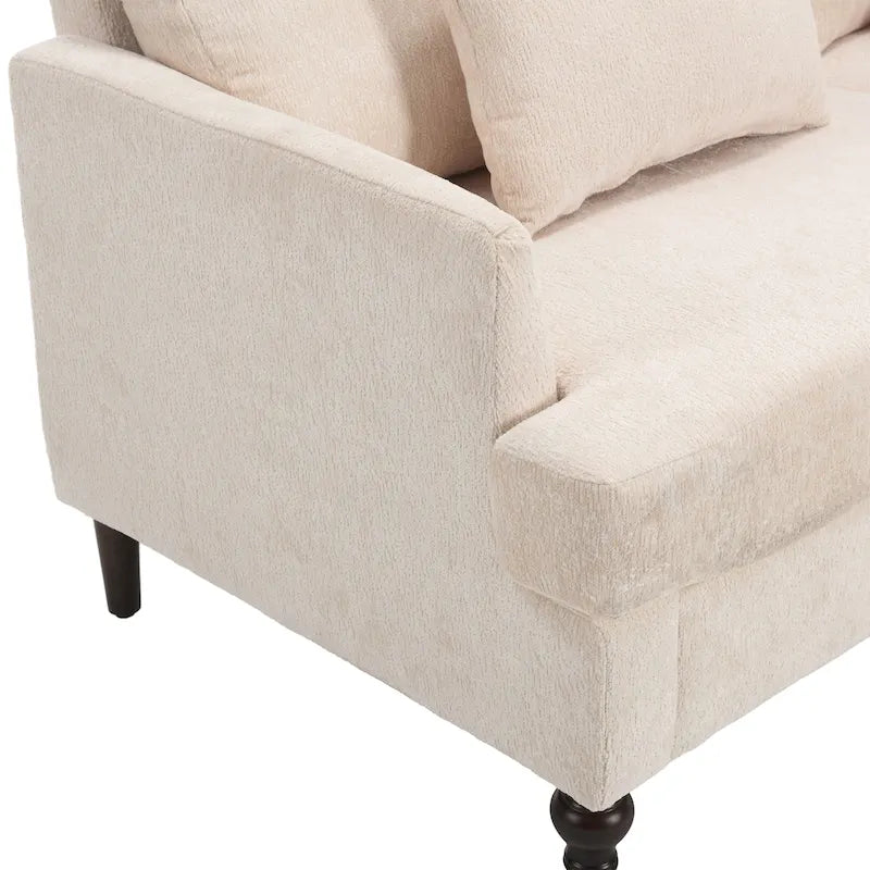 Nowoczesna sofa dwuosobowa z tkaniny szenilowej – 62.68 x 68.90 x 31.89