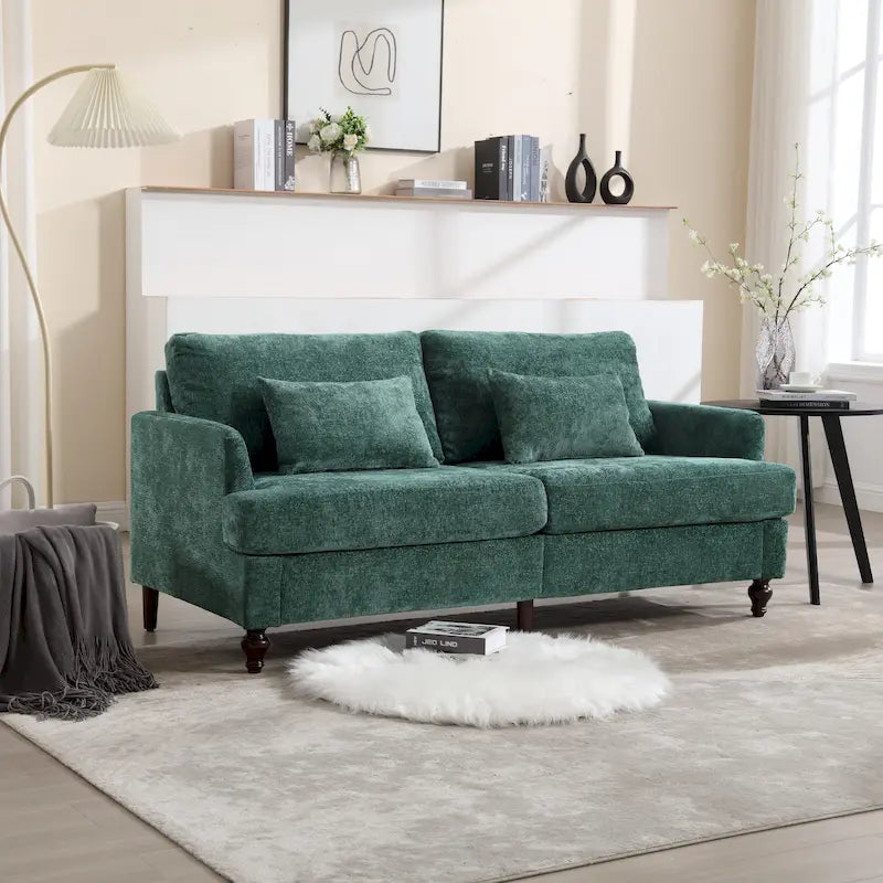 Nowoczesna sofa dwuosobowa z tkaniny szenilowej – 62.68 x 68.90 x 31.89