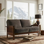 Drewniana sofa dwuosobowa Sigulda w stylu Mission