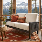 Drewniana sofa dwuosobowa Sigulda w stylu Mission
