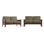 Drewniana sofa dwuosobowa Sigulda w stylu Mission