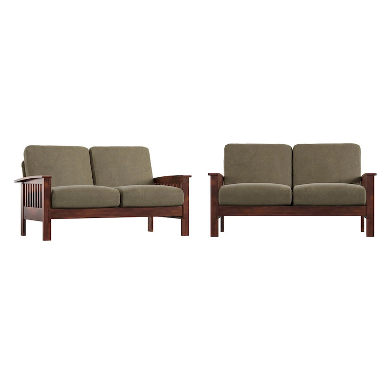 Drewniana sofa dwuosobowa Sigulda w stylu Mission