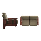 Drewniana sofa dwuosobowa Sigulda w stylu Mission