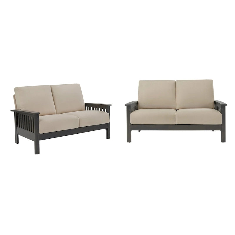 Drewniana sofa dwuosobowa Sigulda w stylu Mission