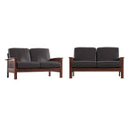 Drewniana sofa dwuosobowa Sigulda w stylu Mission