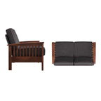 Drewniana sofa dwuosobowa Sigulda w stylu Mission