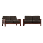 Drewniana sofa dwuosobowa Sigulda w stylu Mission