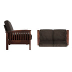 Drewniana sofa dwuosobowa Sigulda w stylu Mission