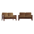 Drewniana sofa dwuosobowa Sigulda w stylu Mission