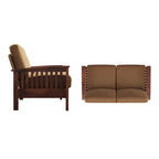 Drewniana sofa dwuosobowa Sigulda w stylu Mission